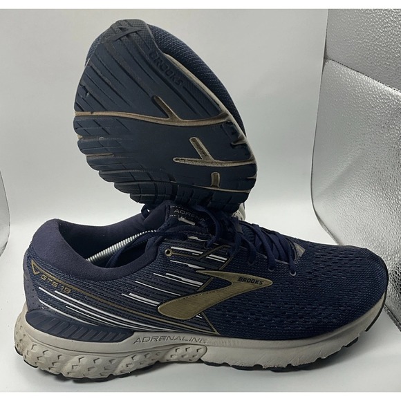 Brooks Adrenaline GTS 19 Mens Running Shoes sz 13 Wide 2E Navy Gold 1102942E439 main image 7